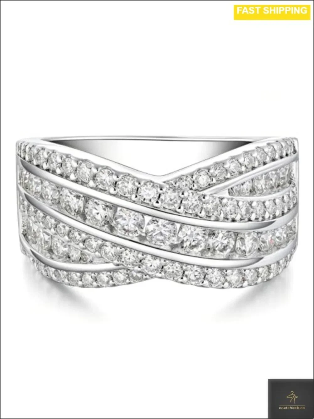 Sterling Silver Moissanite Wedding Band Ring Women Anniversary